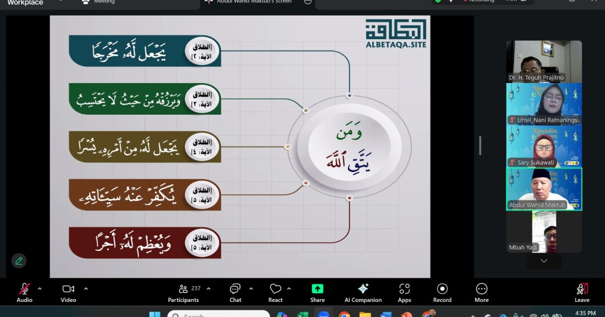 ADRI Jawa Barat Gelar Kajian Ramadan: “Mengenal Allah melalui Ramadan”