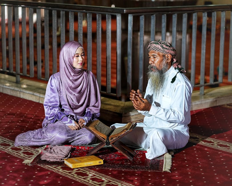 Deskripsi gambar dalam Bahasa Indonesia: Naskah kitab kuning klasik yang terbuka di atas meja kayu tua dengan latar belakang cahaya matahari pagi yang masuk melalui jendela masjid, menciptakan suasana tenang dan ilmiah.